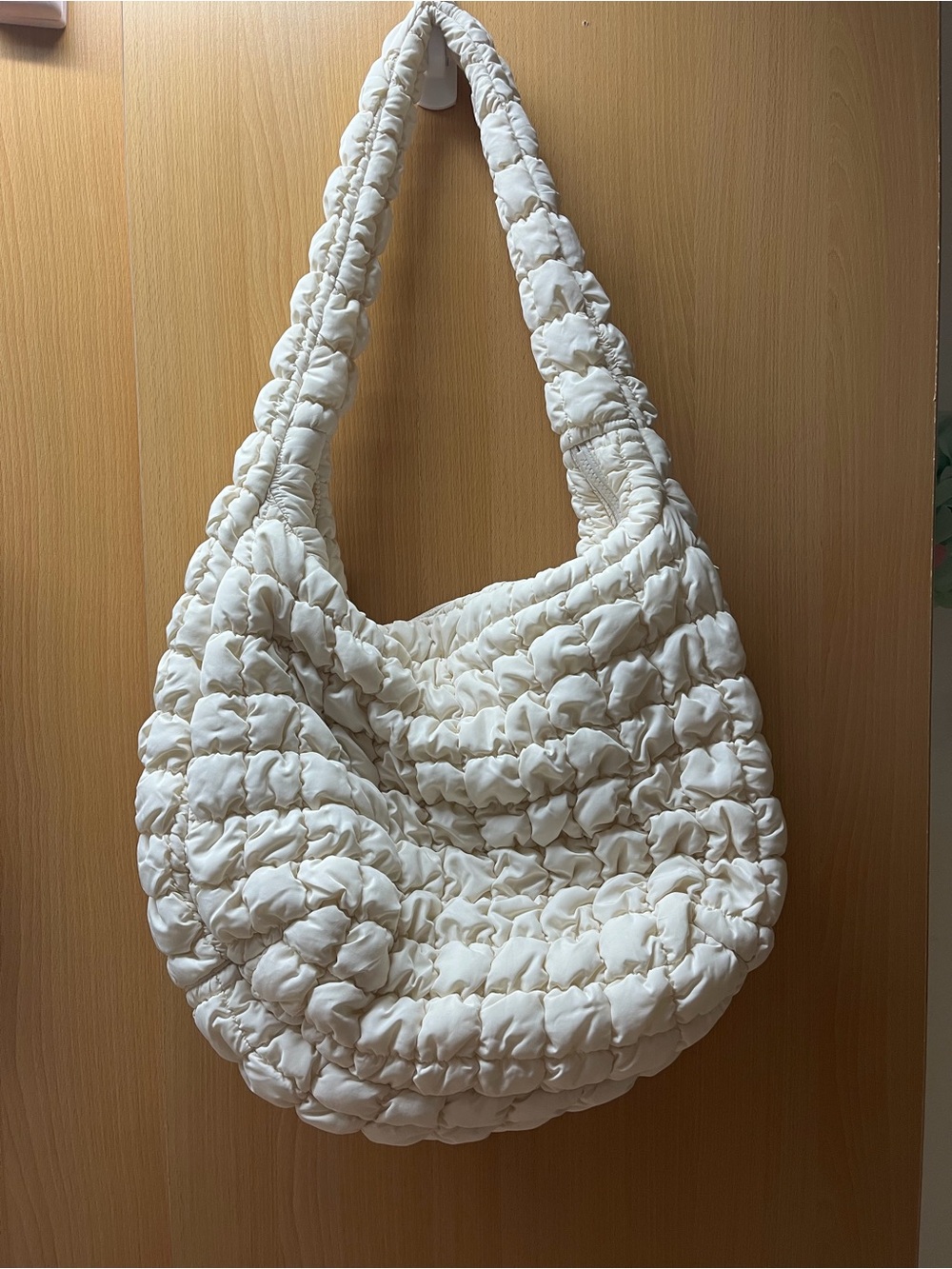 Very Good Condition* COS Oversized Quilted Crossbody | Light Beige